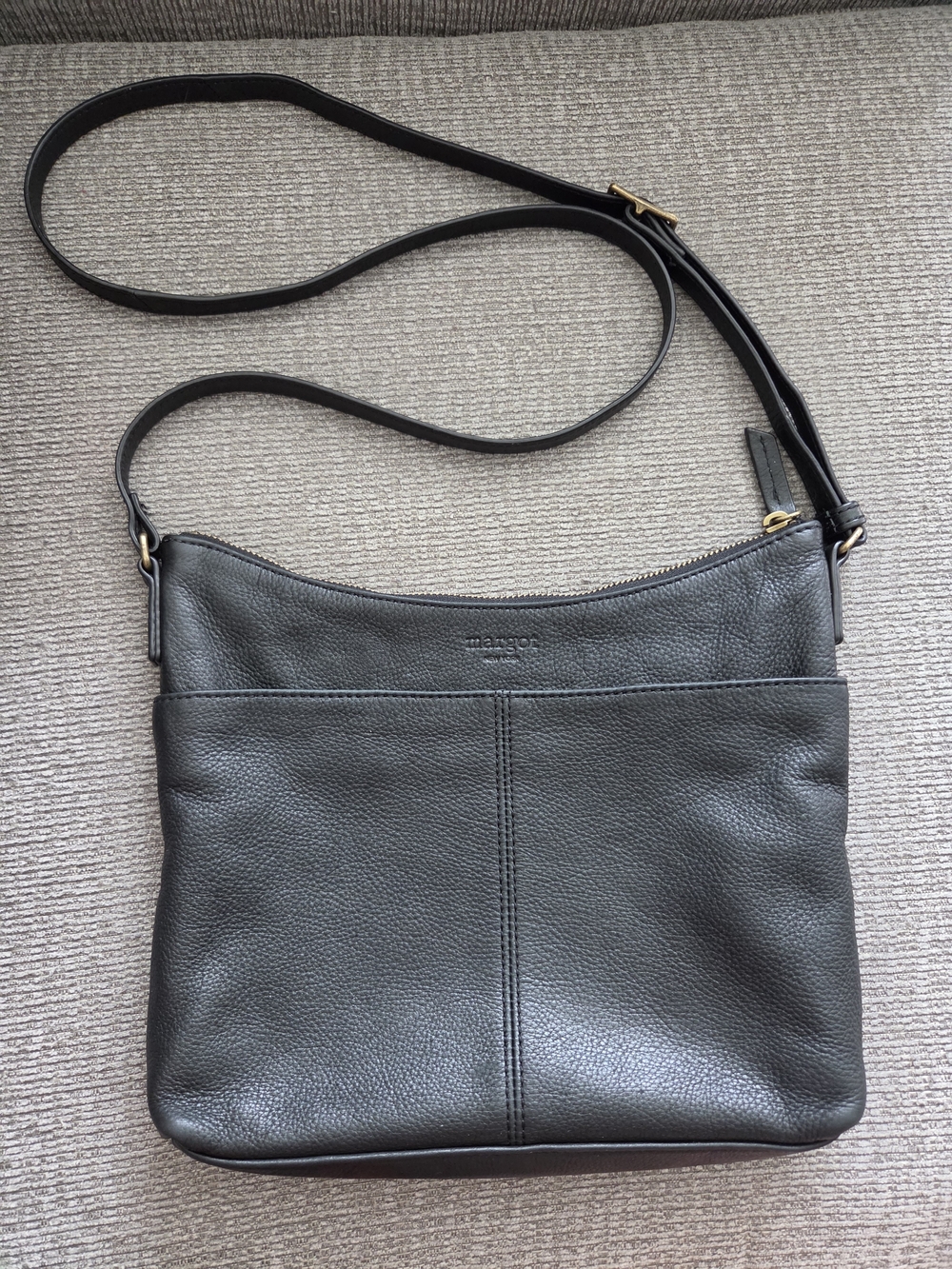 Margot New York Pebbled Leather Crossbody Bag - Black